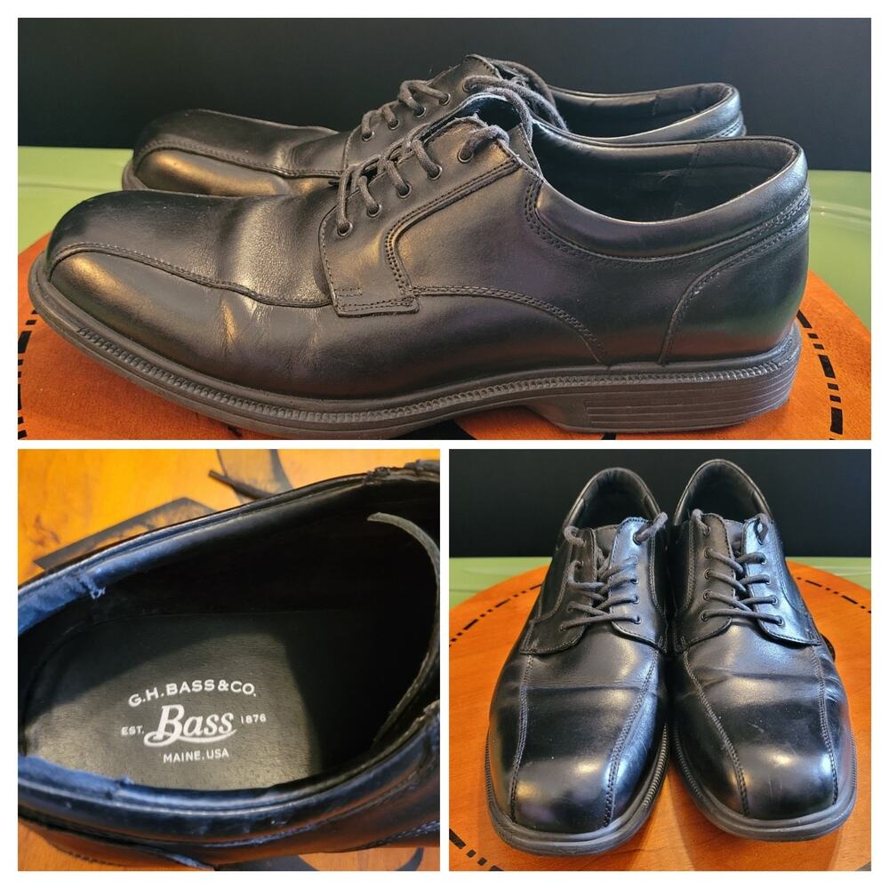 G.H. Bass & Co. "Mitch" men's shoes black leather Size 13
